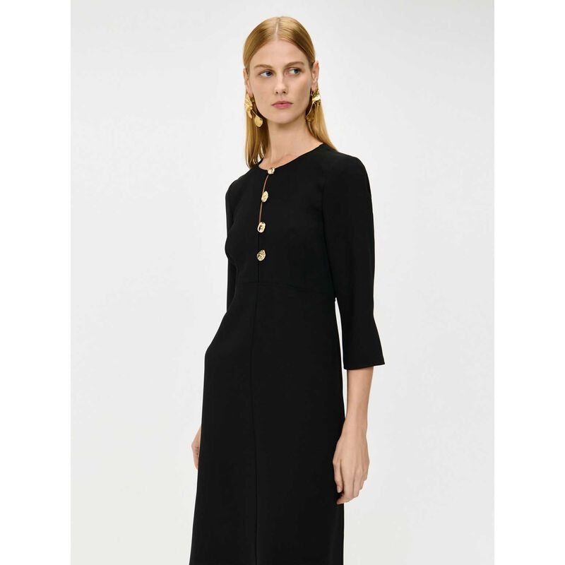 Veronika Maine Double Weave Button Midi Dress image number 7